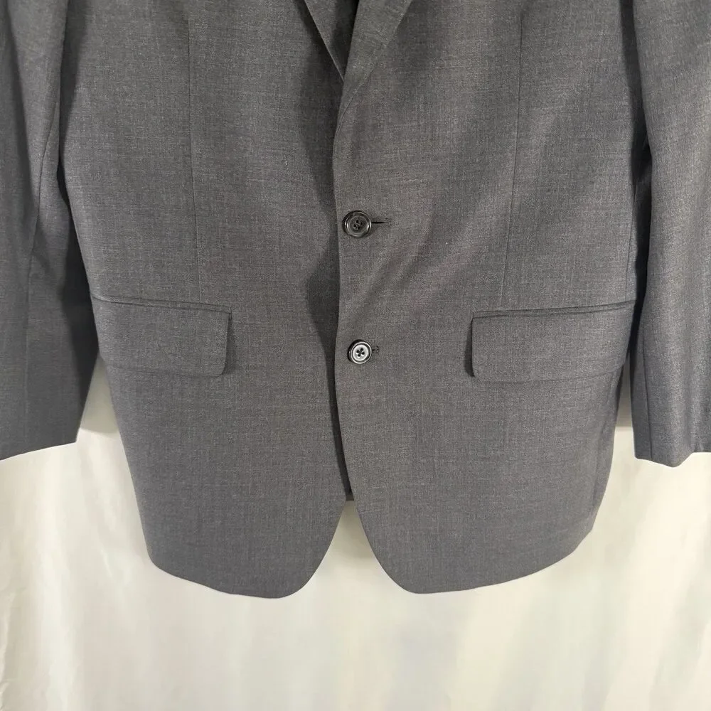 Brooks Brothers 100% Wool Blazer Men's 39 Grey 2 Button Front Inner Pockets